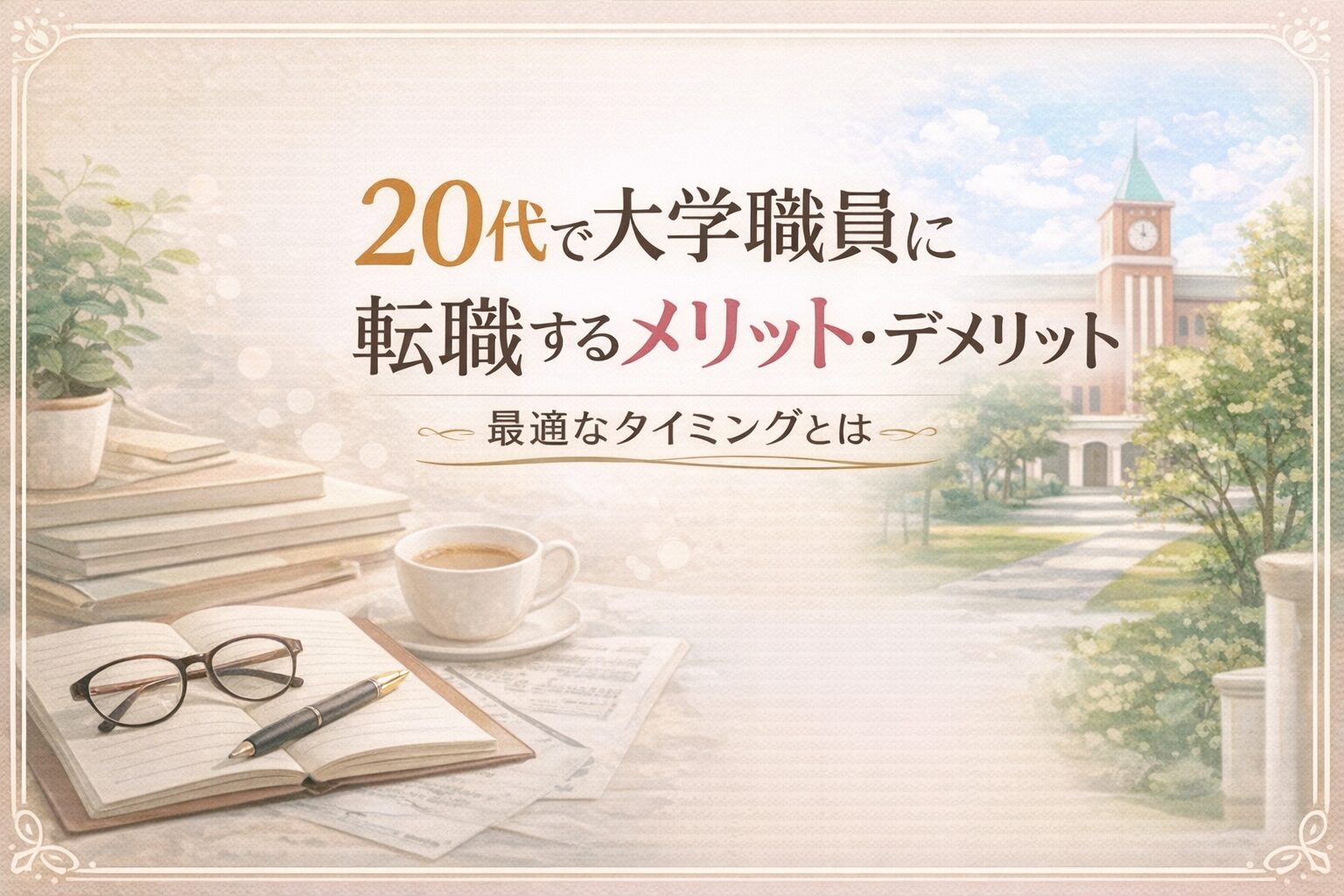 20代で大学職員に転職するメリット・デメリット