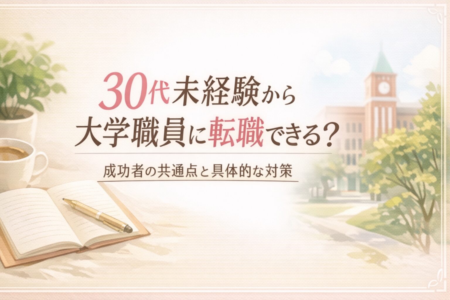 30代未経験から大学職員に転職できる？